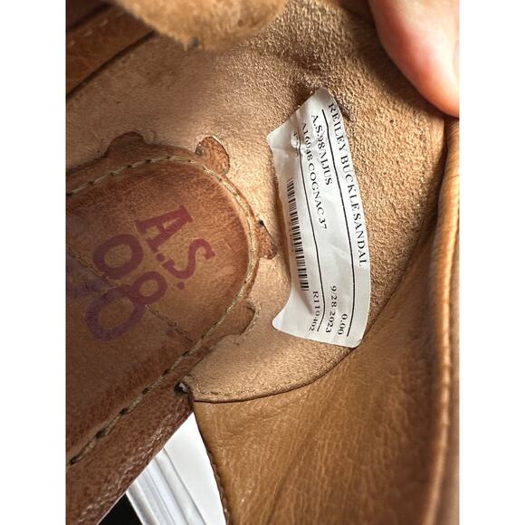 A.S. 98 NWOB Women’s Riggs Brown Leather Two Buckle Sandals size 37 or US 6.5-7 - Picture 7 of 8